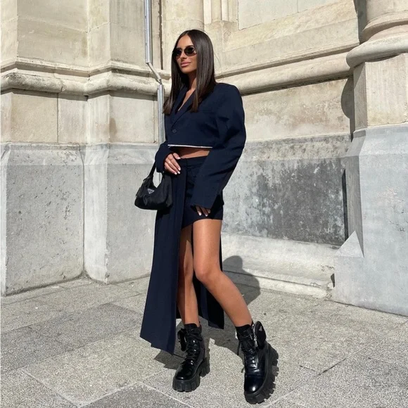 ZARA striped crop bomber blazer - Picture 7 of 15